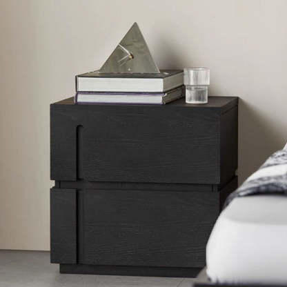 Minimalist Wood 2-Drawer Nightstand