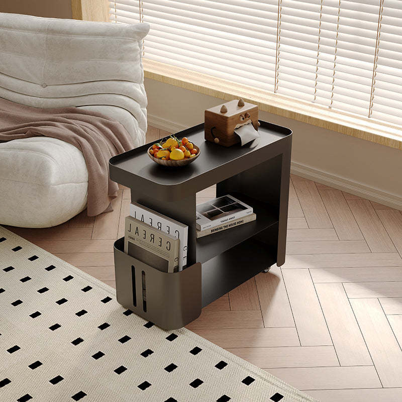 Nordic Iron 3-Tier Storage Cabinet Side Table — Cream White