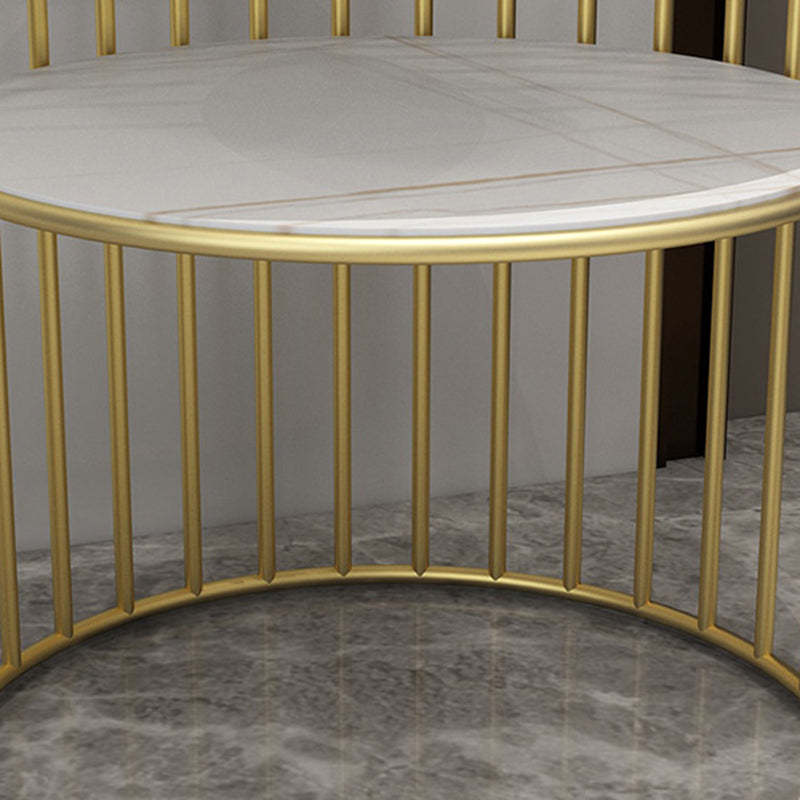 Nordic Cylinder Stone Iron 3-Tier Side Table