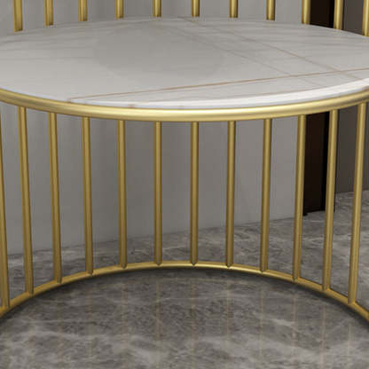 Nordic Cylinder Stone Iron 3-Tier Side Table