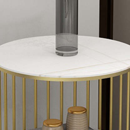 Nordic Cylinder Stone Iron 3-Tier Side Table