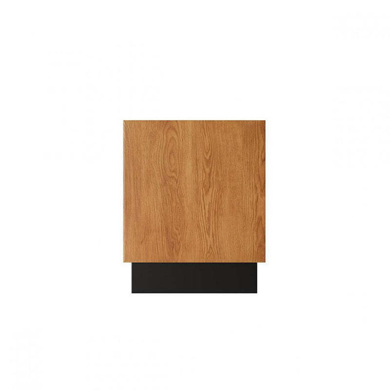 Retro Water Ripple Pine Nightstand 2-Drawer