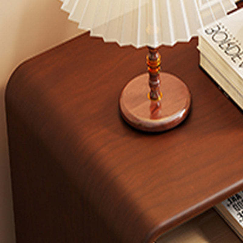 French Door Pattern Wood Nightstand 2-Drawer