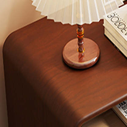 French Door Pattern Wood Nightstand 2-Drawer