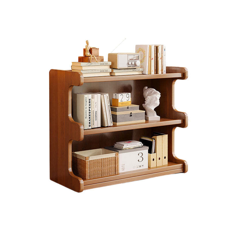 Walnut minimalist bookshelf 4-tier bookcases — 39.37" L x 10.83" W x 28.74" H / 3-Tier