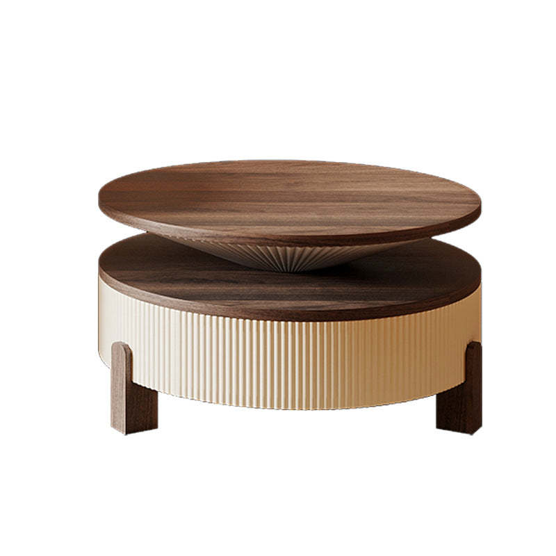 Nordic Wood Round Coffee Table 1-Drawer