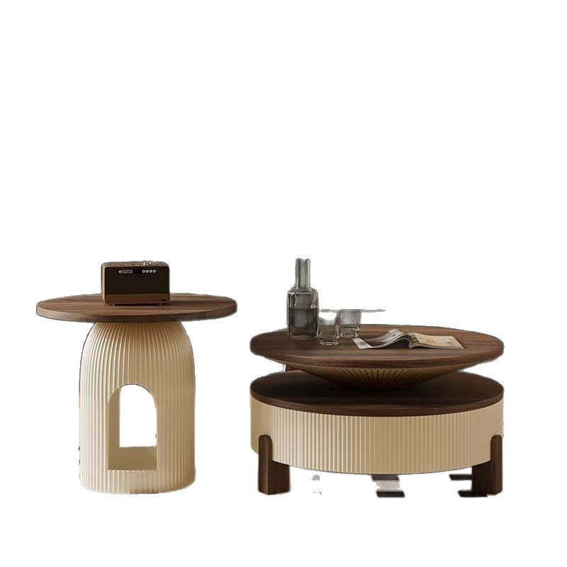 Nordic Wood Round Coffee Table 1-Drawer