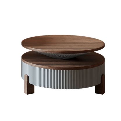 Nordic Wood Round Coffee Table 1-Drawer