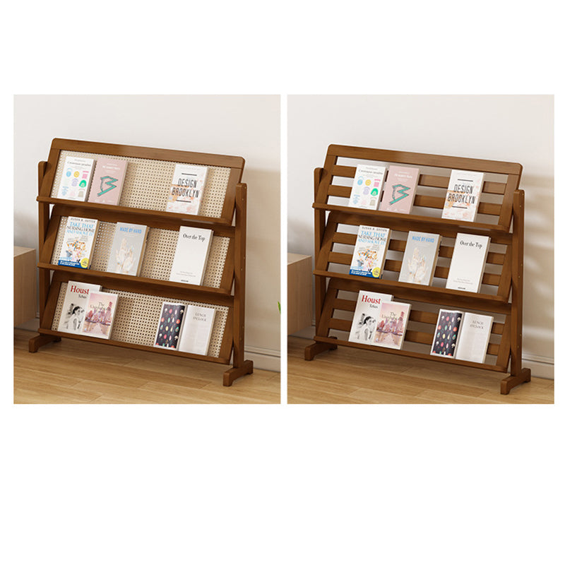Oblique Bamboo Rattan Woven Bookshelf 3-Tier