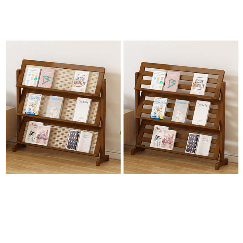 Oblique Bamboo Rattan Woven Bookshelf 3-Tier