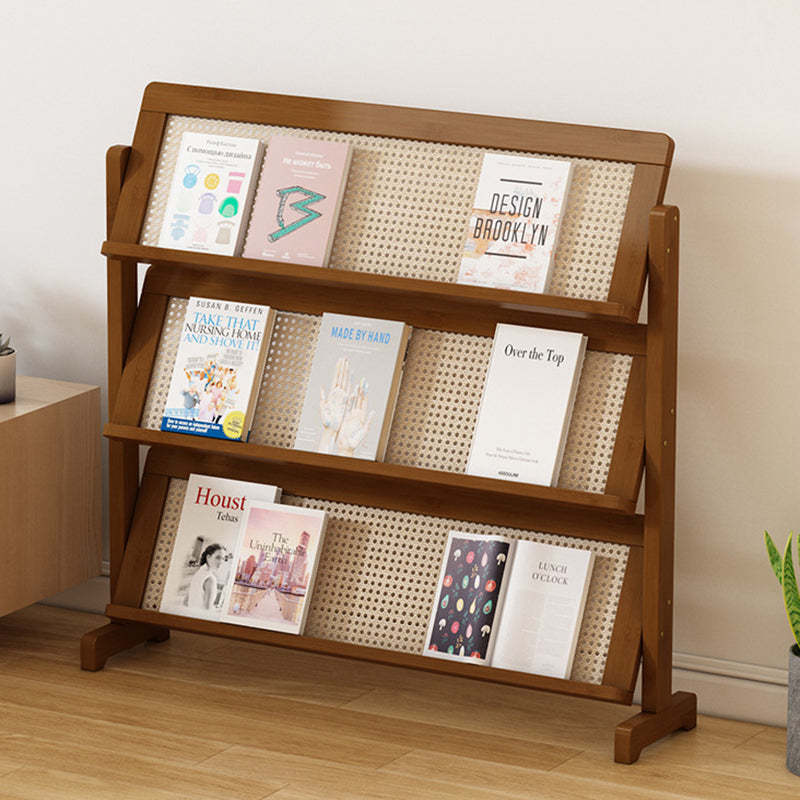 Oblique Bamboo Rattan Woven Bookshelf 3-Tier