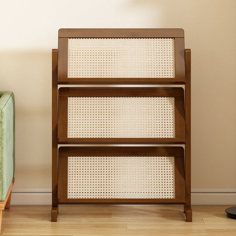 Oblique Bamboo Rattan Woven Bookshelf 3-Tier