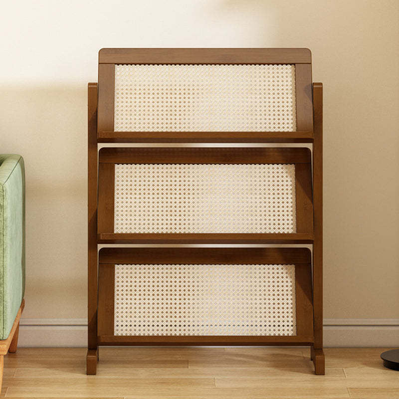 Oblique Bamboo Rattan Woven Bookshelf 3-Tier