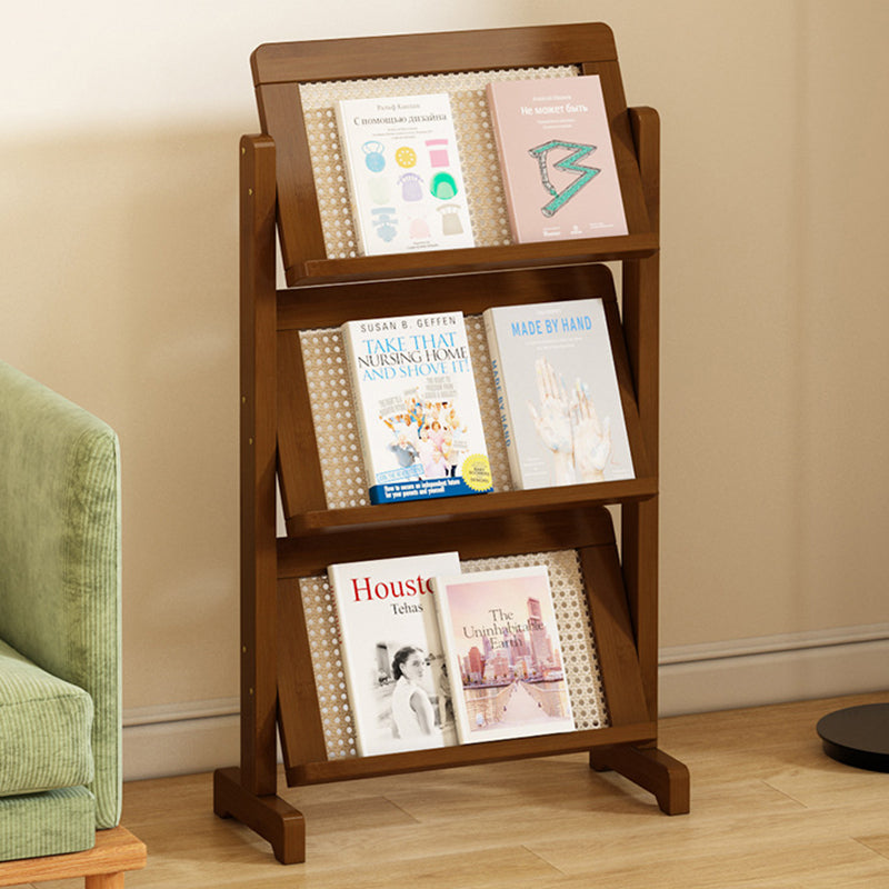 Oblique Bamboo Rattan Woven Bookshelf 3-Tier — Rattan Weaving
