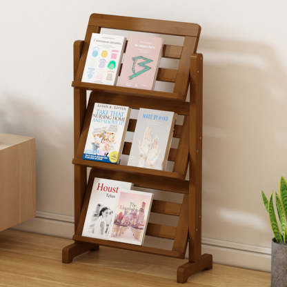 Oblique Bamboo Rattan Woven Bookshelf 3-Tier