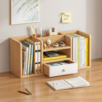 Contemporary Rectangle 1-Drawer Bookshelf Storage Cabinet