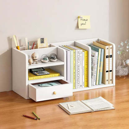 Contemporary Rectangle 1-Drawer Bookshelf Storage Cabinet