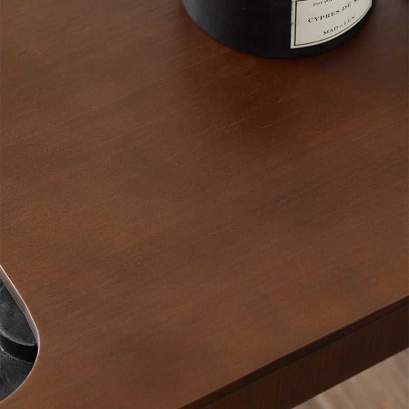Minimalist Rectangular Geometric Solid Wood 2-Tier End Table
