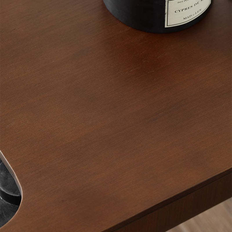 Minimalist Rectangular Geometric Solid Wood 2-Tier End Table