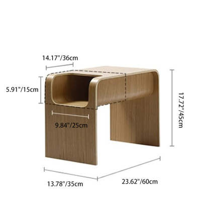 Minimalist Rectangular Geometric Solid Wood 2-Tier End Table