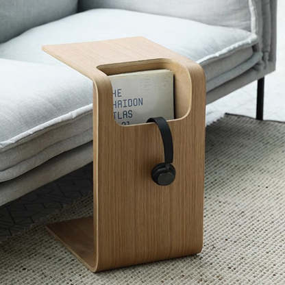 Minimalist Rectangular Geometric Solid Wood 2-Tier End Table