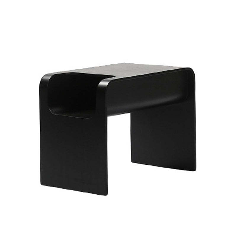 Minimalist Rectangular Geometric Solid Wood 2-Tier End Table