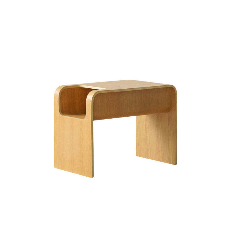 Minimalist Rectangular Geometric Solid Wood 2-Tier End Table