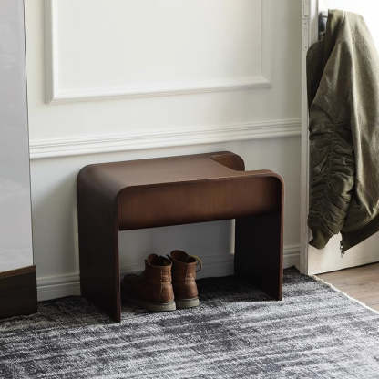 Minimalist Rectangular Geometric Solid Wood 2-Tier End Table — Black