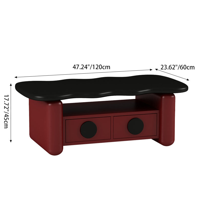 Nordic Solid Wood 3-Tier Rectangular Coffee Table — Black