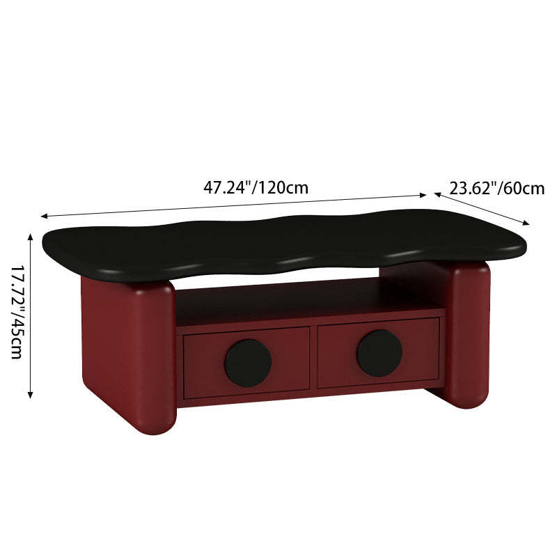 Nordic Solid Wood 3-Tier Rectangular Coffee Table — Black