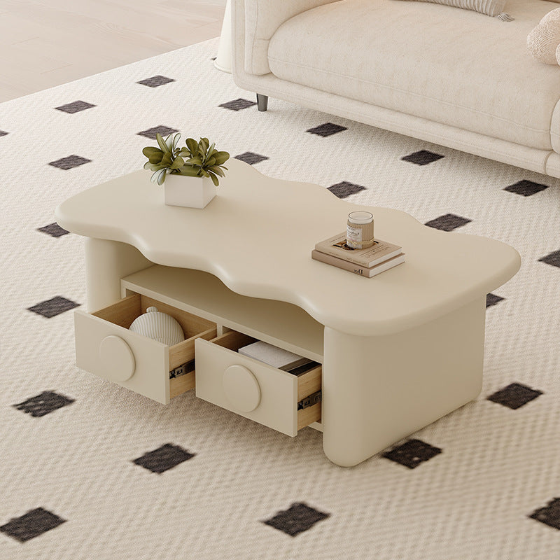 Nordic Solid Wood 3-Tier Rectangular Coffee Table