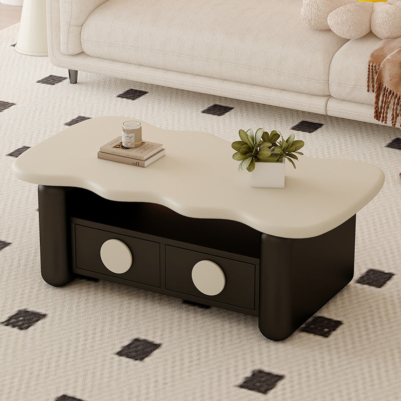 Nordic Solid Wood 3-Tier Rectangular Coffee Table