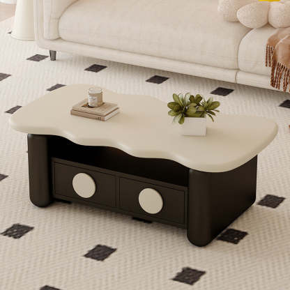 Nordic Solid Wood 3-Tier Rectangular Coffee Table