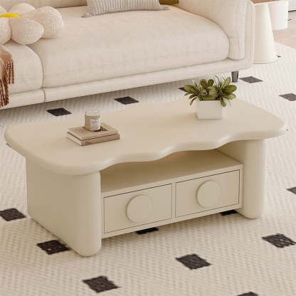 Nordic Solid Wood 3-Tier Rectangular Coffee Table