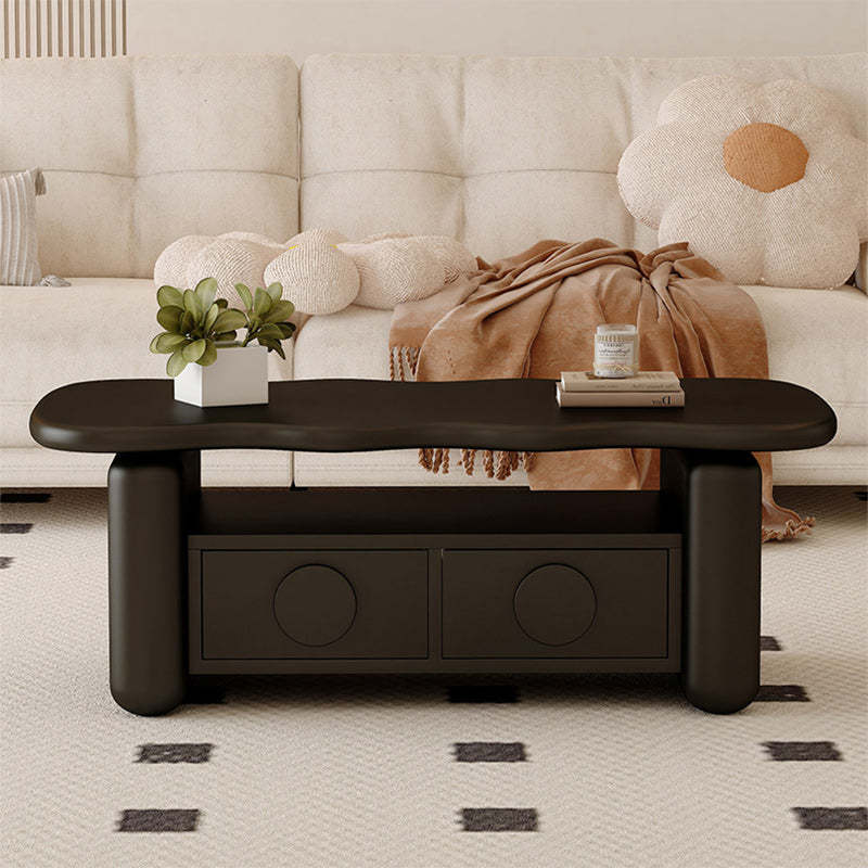 Nordic Solid Wood 3-Tier Rectangular Coffee Table
