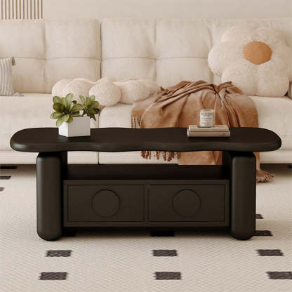 Nordic Solid Wood 3-Tier Rectangular Coffee Table