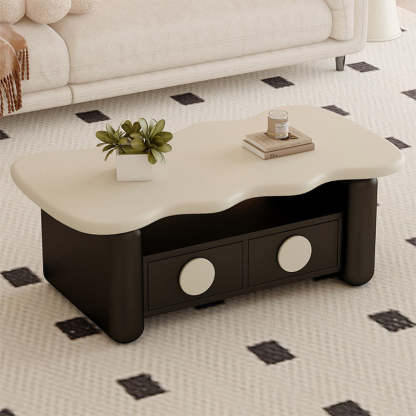Nordic Solid Wood 3-Tier Rectangular Coffee Table