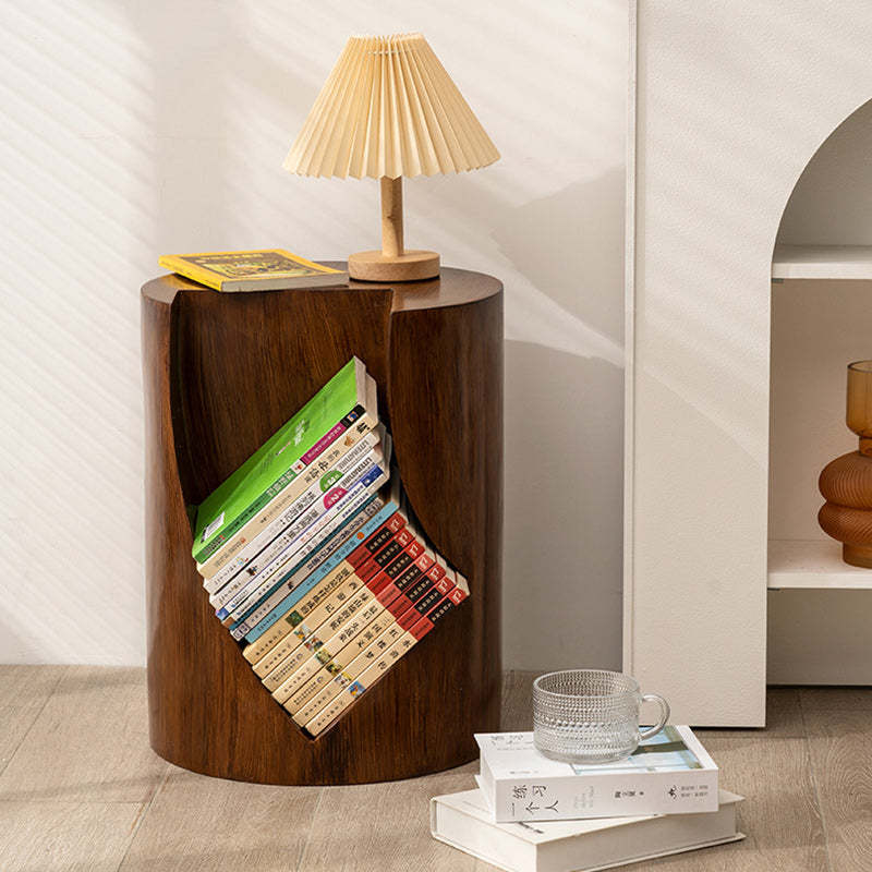 Nordic Cylindrical Stump Glass Resin 2-Tier Side Table