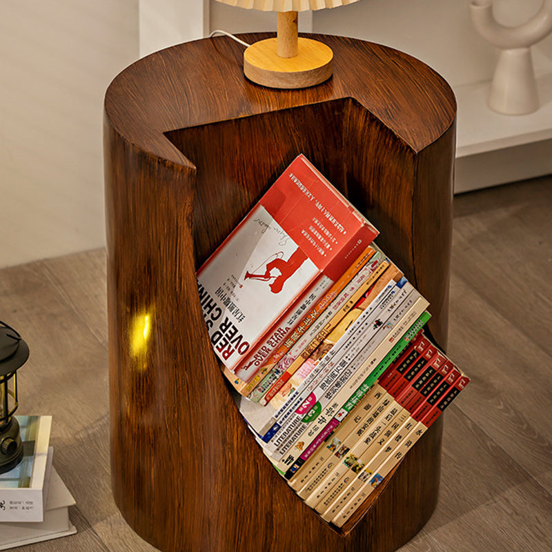 Nordic Cylindrical Stump Glass Resin 2-Tier Side Table