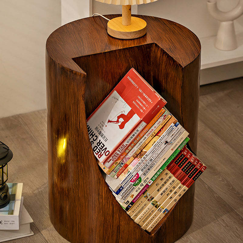 Nordic Cylindrical Stump Glass Resin 2-Tier Side Table