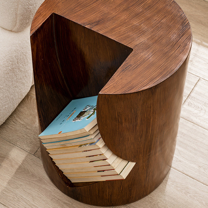 Nordic Cylindrical Stump Glass Resin 2-Tier Side Table