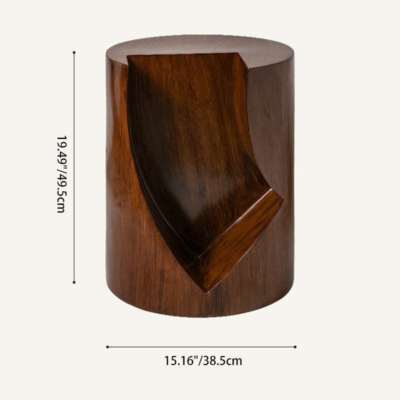 Nordic Cylindrical Stump Glass Resin 2-Tier Side Table