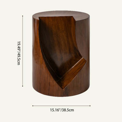 Nordic Cylindrical Stump Glass Resin 2-Tier Side Table