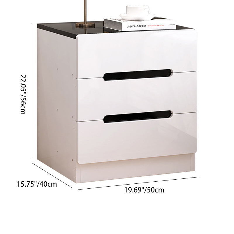 Minimalist Square Artificial Board 3-Drawer Nightstand