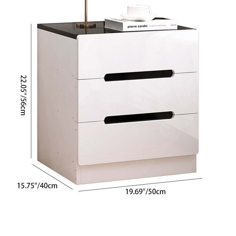 Minimalist Square Artificial Board 3-Drawer Nightstand