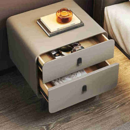 Nordic Square Artificial Board 2-Drawer Nightstand
