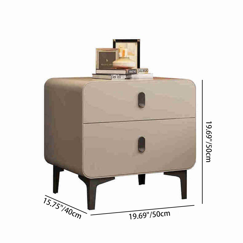Nordic Square Artificial Board 2-Drawer Nightstand — Indigo