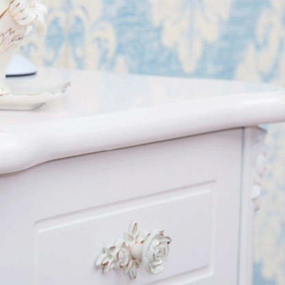European Carved Solid Wood 2-Drawer Square Nightstand