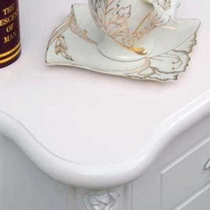 European Carved Solid Wood 2-Drawer Square Nightstand