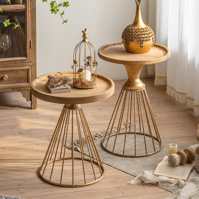 Rustic Conical Iron Round Side Table